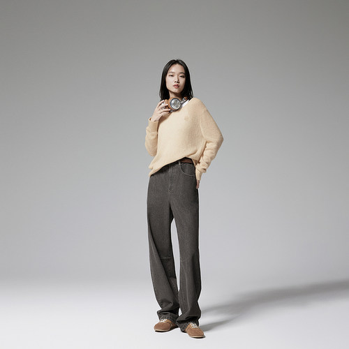 【桑蚕丝羊绒】OCHIRLY欧时力V领毛衣女软糯轻薄气质2025春新款 - 图0