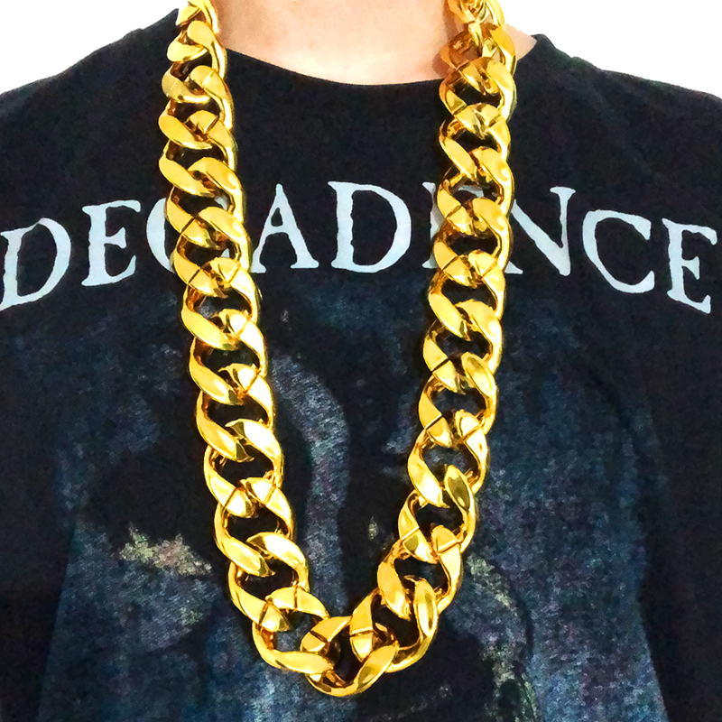土豪仿真大金链子网红社会人塑料抖音男粗夸张道具墨镜假合金项链 - 图1