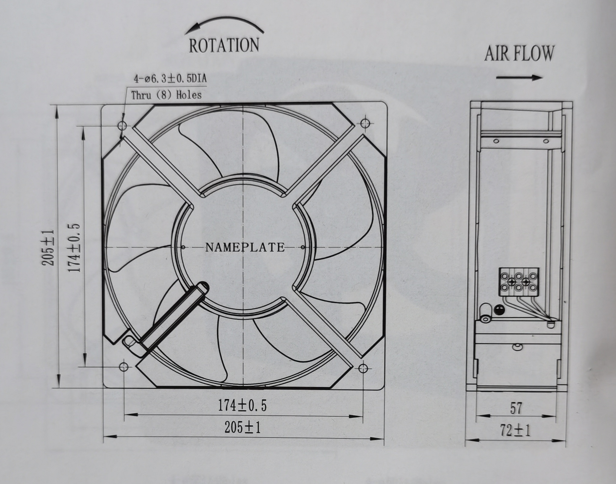 LFFAN 轴流风扇P2207HBL/HSL 110V220V 20572工业散热轴流风机 - 图2