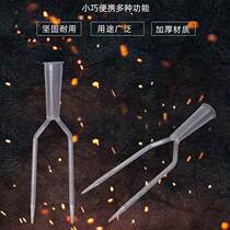 Pure steel forged rice straw fork Two-stock fork iron fork Rod Fork Two Teeth Two Teeth Fork Double Pointed Fork Fixed Steel Fork Stack Fork