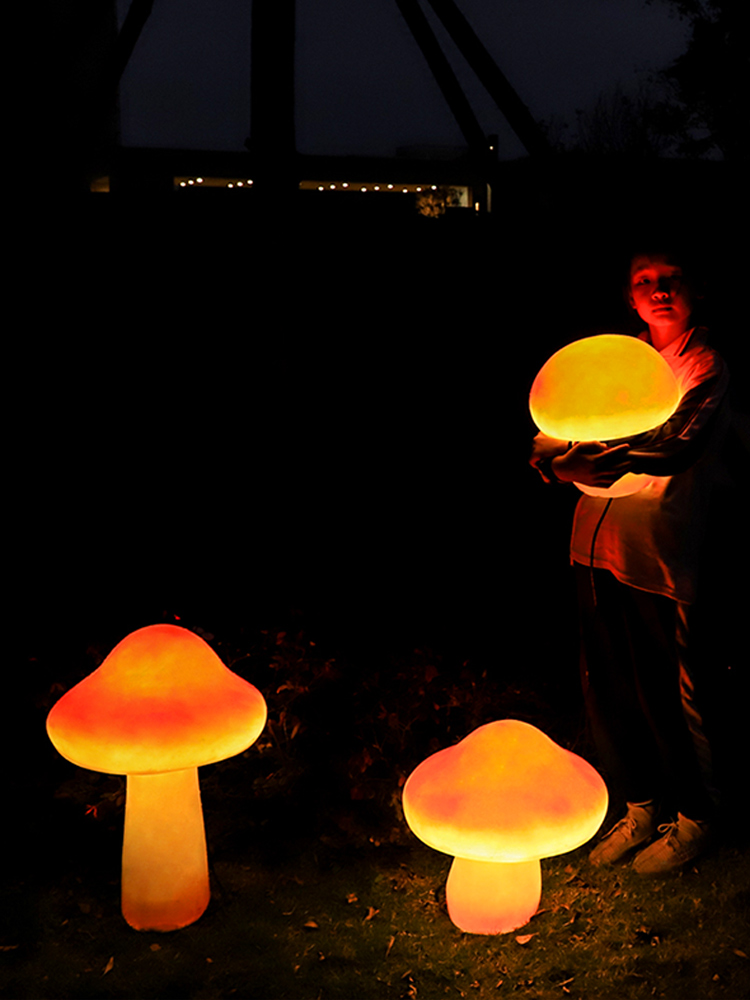 蒸客户外蘑菇灯发光造型灯园林花园别墅景区装饰庭院灯插地草坪灯 - 图0