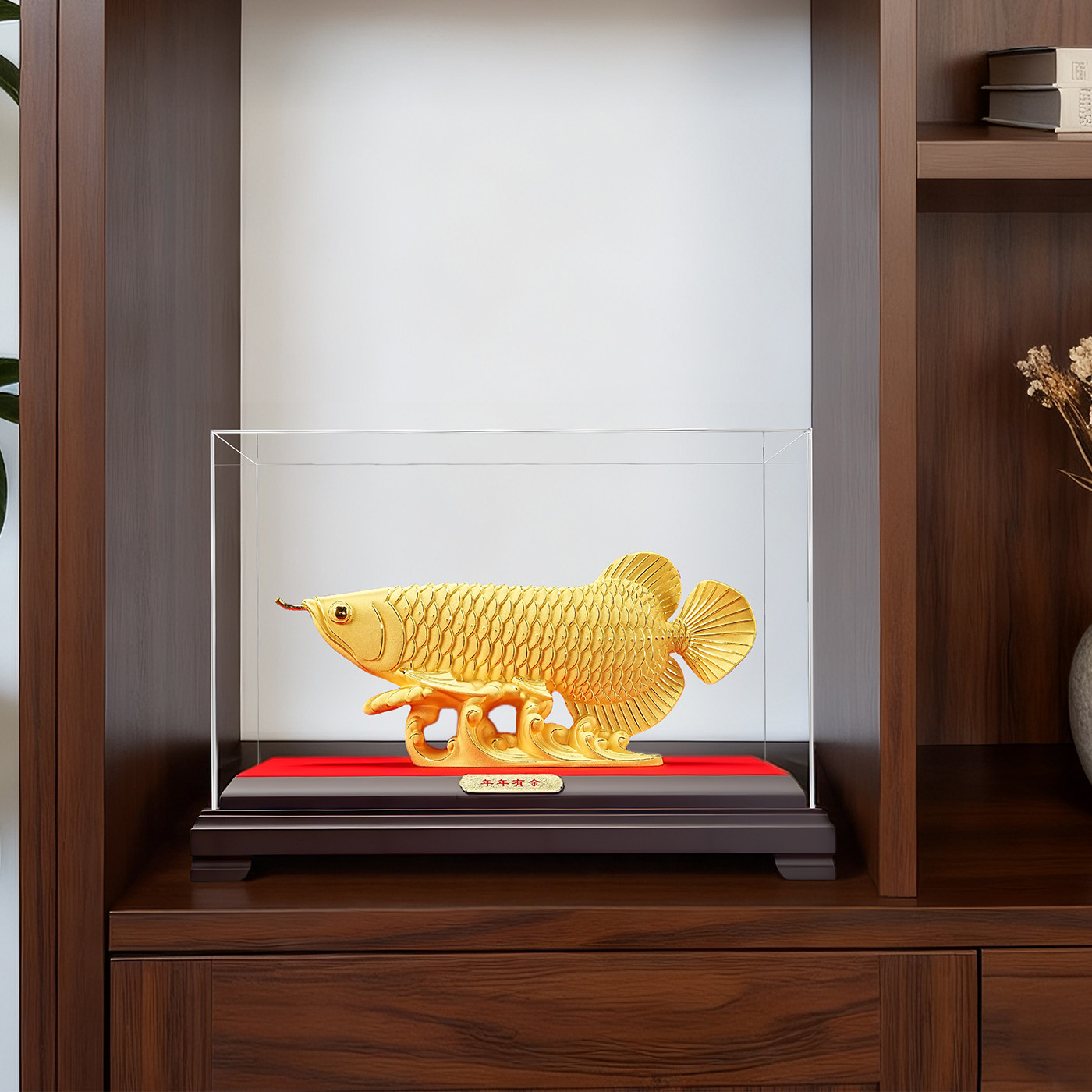 绒沙金招财金龙鱼摆件年年有余家居客厅玄关摆设装饰乔迁新居礼品,淘宝优惠券,粉丝福利购,淘宝优惠卷