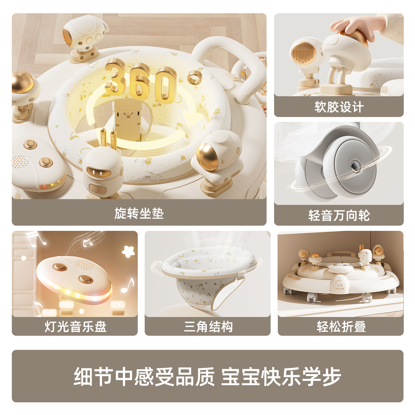 婴儿学步车防O型腿多功能可折叠2026新款儿童6到18个月宝宝助步车,淘宝优惠券,粉丝福利购,淘宝优惠卷