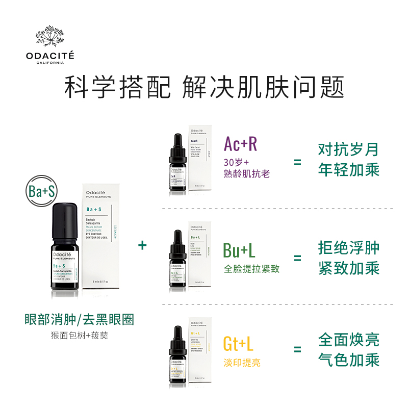 ba+s眼部精华油组合odacite眼纹 ODACITE海外眼部精华