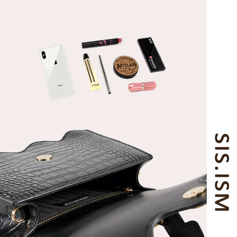 SISISM姐妹主义水滴包原创设计牛皮鳄鱼纹手提包单肩斜挎包女时尚