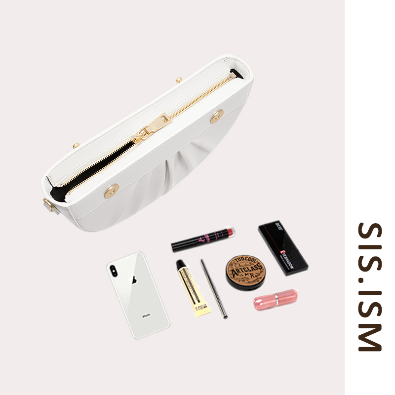 SISISM姐妹主义牛皮半圆马鞍包月扇包原创设计高级感女单肩斜挎包