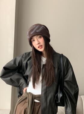 美式字母堆堆帽女秋冬保暖显小脸