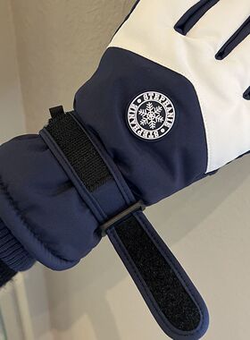 冬季加绒保暖触屏五指滑雪手套