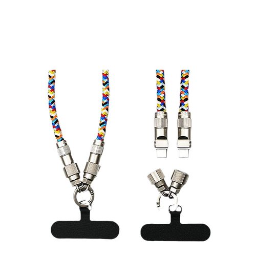 【倍魔爆款】手机挂绳充电线二合一 编织线PD60W快充数据线type-c - 图3