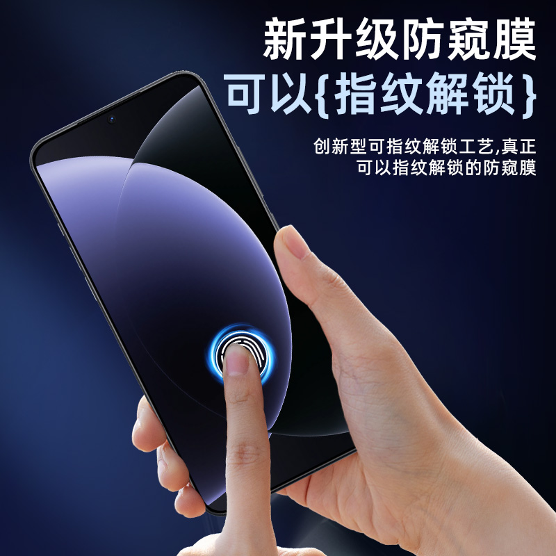 适用iQOONeo10Pro+新360度防窥钢化膜neo9spro全屏防窥neo9pro指纹秒解iqoo13全包iqoo15高清防偷窥手机贴膜 - 图0