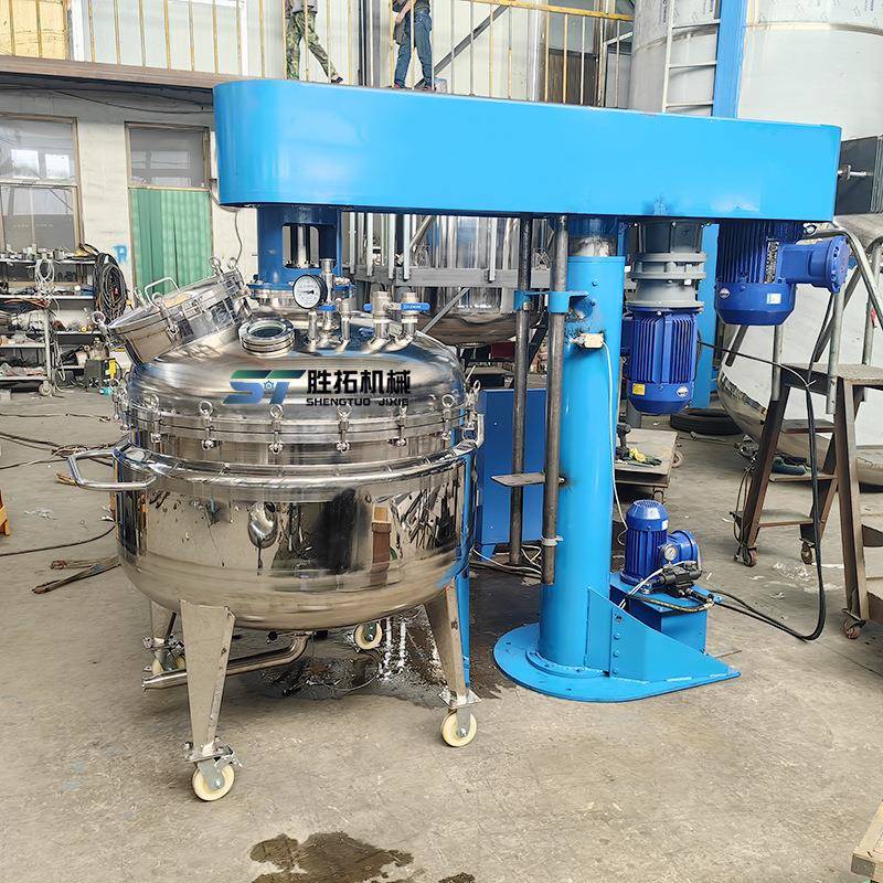 液压升降真空反应釜化妆品搅拌罐均质乳化机倾倒出料电加热搅拌罐 - 图1