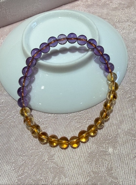 瑞涵琪原创设计天然紫水晶手链女暴力橘黄水晶手串情侣礼物专属新