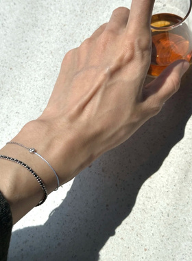 2025年新款法国王昶同款品牌正品黑绳手链编织红绳轻奢百搭手链男