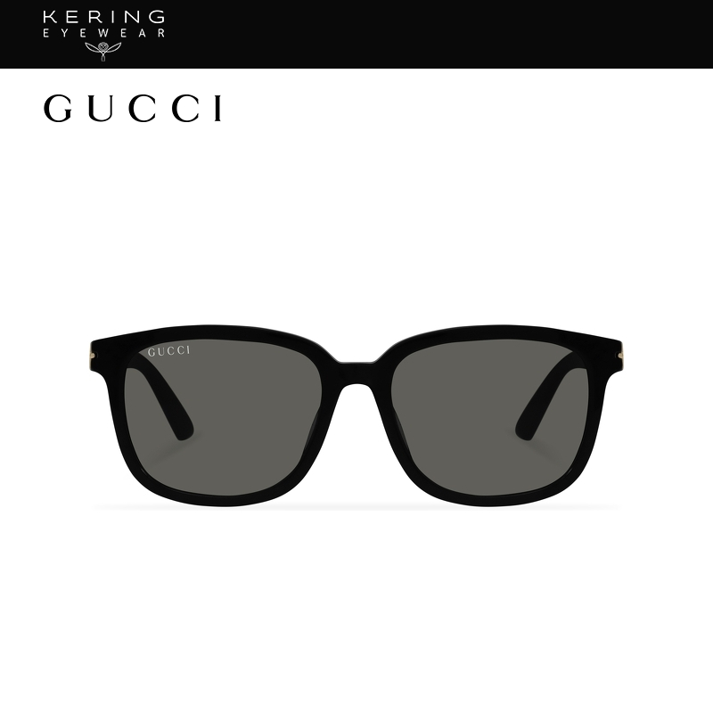 开云眼镜 古驰GUCCI男女同款矩形黑框防晒方框太阳眼镜GG1505SK - 图1