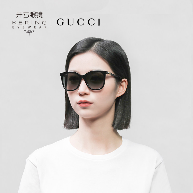 gucci猫眼黑框板材太阳开云眼镜 开云眼镜太阳眼镜