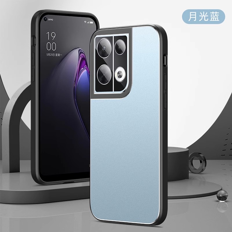 oppo reno8pro+手机壳Reno8金属壳por硬5g轻薄PFZM10自带镜头膜oporeno8 ren08p rano8p十全包防摔reon8pr0盒 - 图0