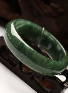 天然正品A货旺夫真玉手镯女款贵州翠浅绿飘花玉镯子少女士