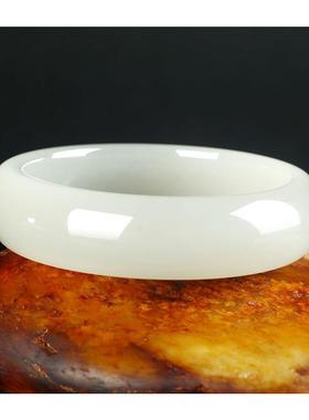 新疆旺夫玉手镯女款白色玉手镯送爱人送妈妈送闺蜜礼物