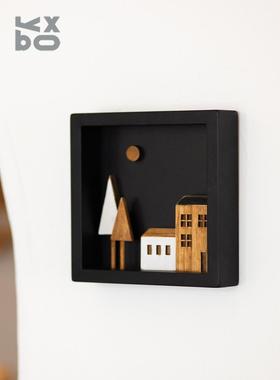 Ybox木屋造型装饰画简约客厅卧室装饰画墙面多功能挂画创意装饰画