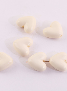 彩色烤漆亚克力爱心直孔串珠 diy手工自制手机钥匙链饰品材料配件