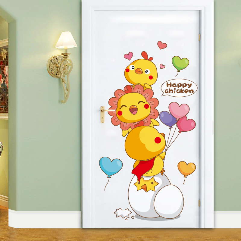 儿童房间门贴墙画卡通贴纸3d立体墙贴画卧室墙上墙壁装饰墙纸自粘