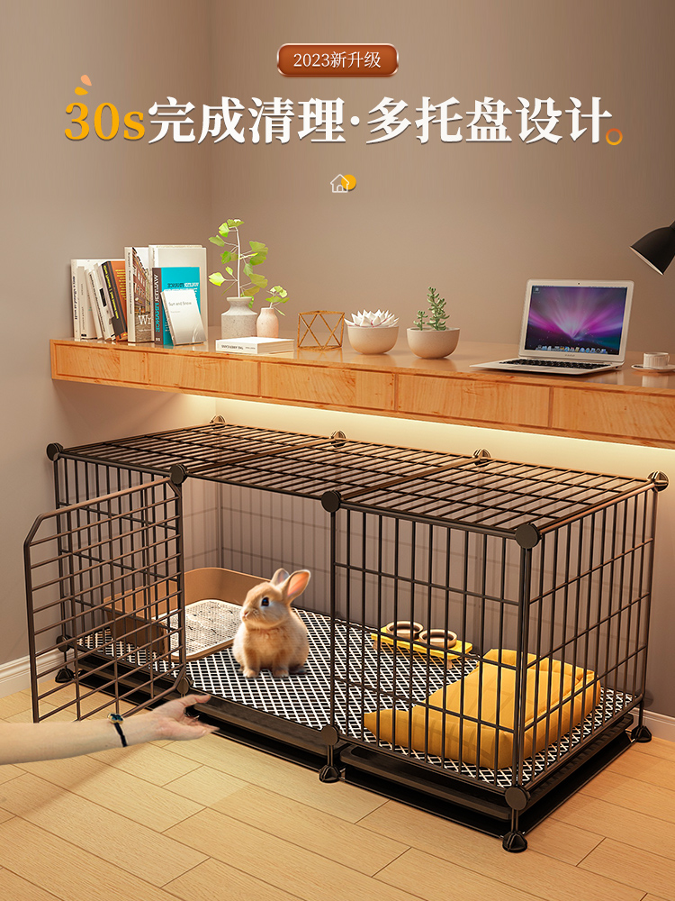 兔笼子家用大号室内养兔专用荷兰猪豚鼠笼自动清粪宠物兔窝兔子笼 - 图2