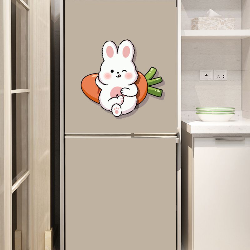 趣味可爱兔子兔年贴纸冰箱装饰贴纸防水网红小图案贴画纸遮丑补洞-图0