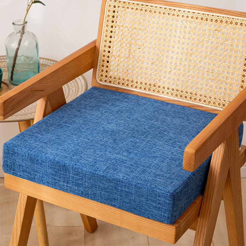 Linen cotton linen cushion high-density sponge cushion sofa cushion thickened bay window cushion chair heightening cushion hard