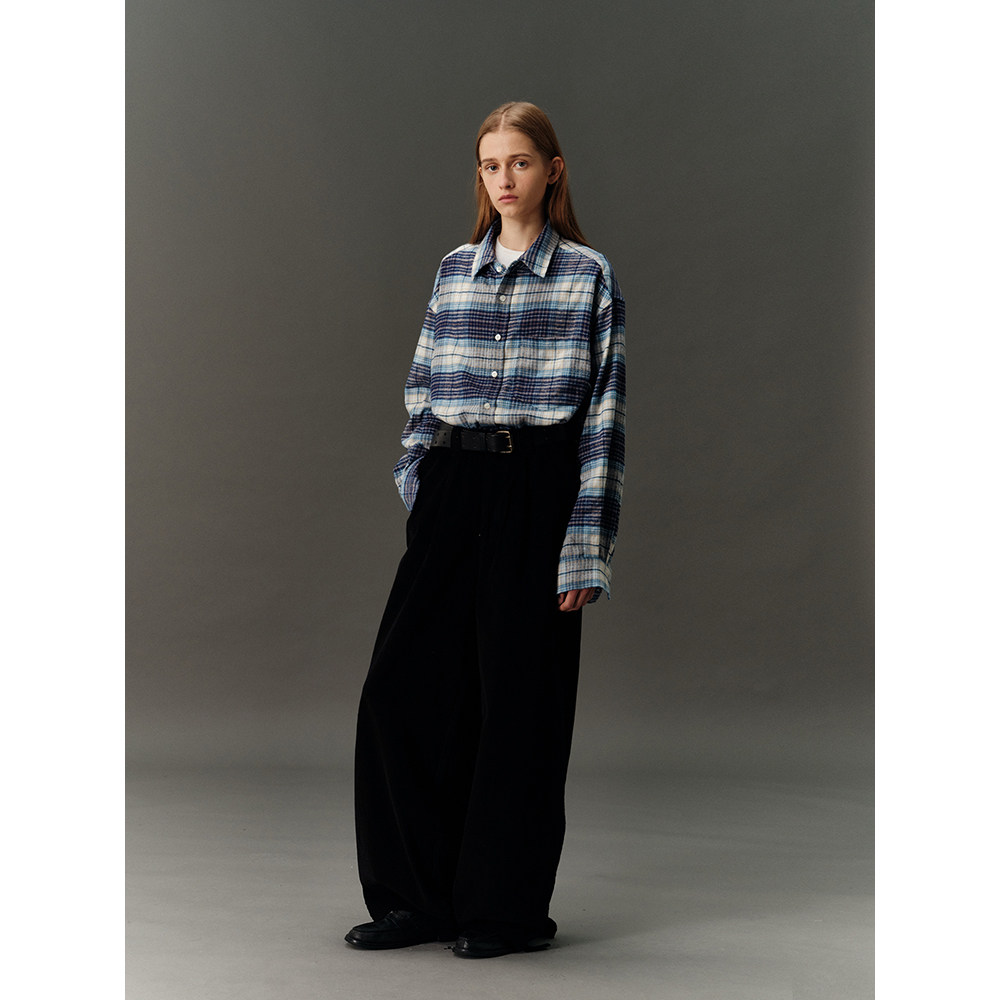 CountryMoment美式复古柔软法兰绒格子长袖衬衫男女Cleanfit衬衣