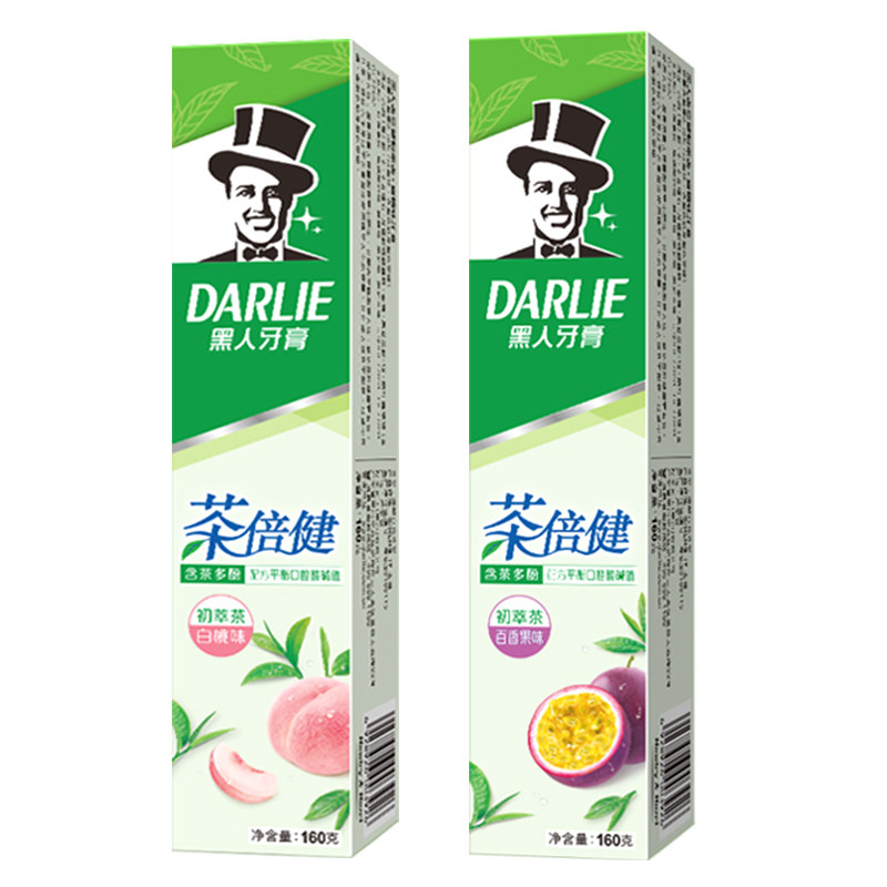 黑人新款茶倍健水果味去黄牙垢牙膏 黑人亚菲尔牙膏