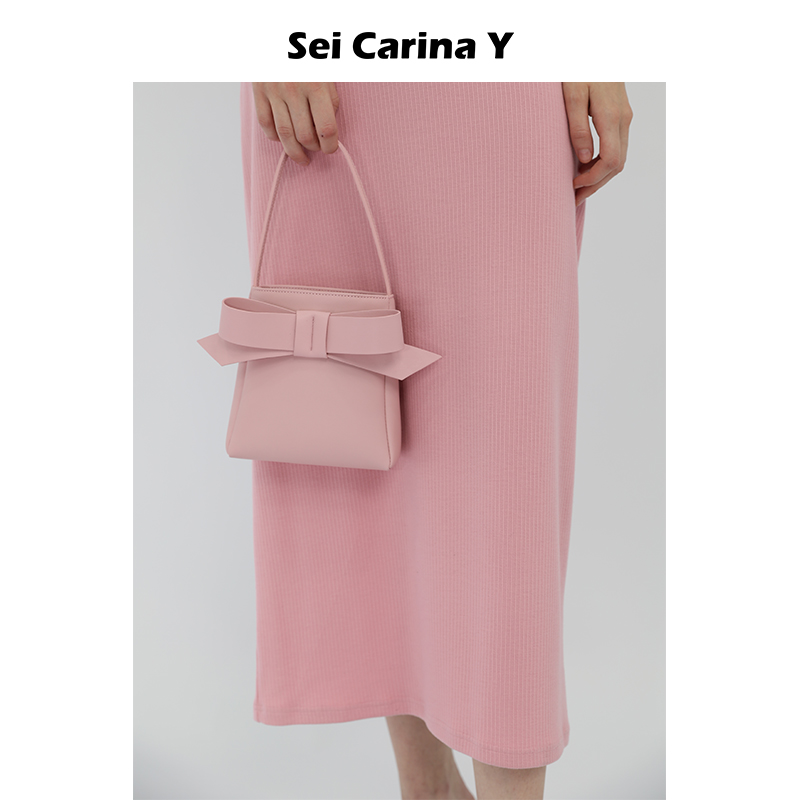 [7折]Sei Carina Y立体蝴蝶结方形手提包女手拎新款小众设计包 - 图2