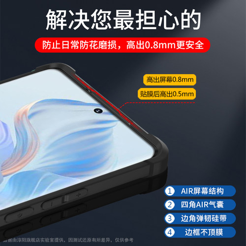 适用荣耀80手机壳防摔的华为honor80Pro保护套全包se新款por曲面屏5g硅胶8o八十男款透明女外壳专用p高端后壳 - 图1