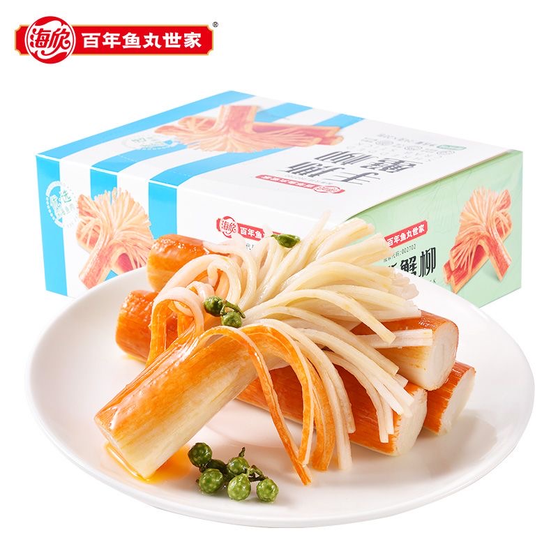 海欣手撕蟹柳非油炸零食即食蟹味棒追剧小零食海味蟹柳零食480g