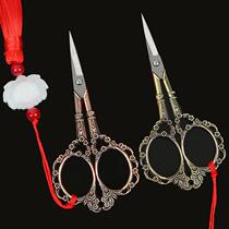 Cross Stitch Tool Plum Blossom Scissors Home Imitation Ancient Retro Scissors Pointed Stainless Steel Small Shears Embroidered Scissors