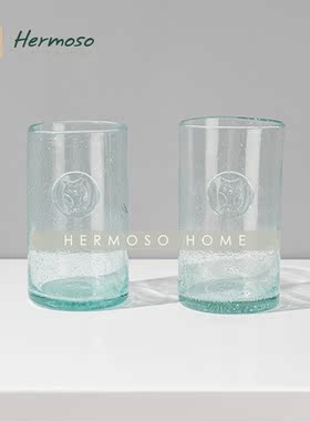 hermoso浅蓝色玻璃杯摆件客厅