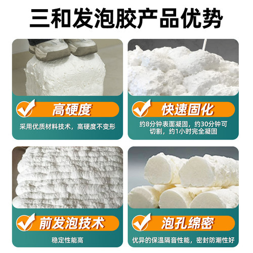 三和发泡胶填缝剂高密度泡沫胶填充膨胀门窗密封发泡剂起泡堵洞 - 图0
