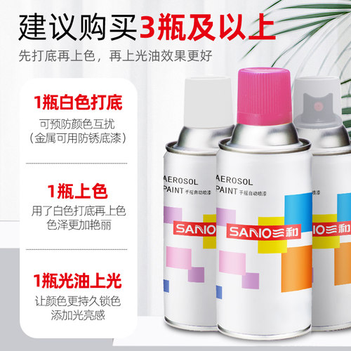 三和塑料专用翻新改色自喷漆颜色大全diy彩绘图案油漆手喷漆 - 图3