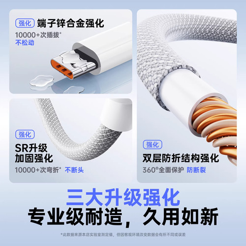 typec数据线超级快充适用华为充电线荣耀小米安卓Mate60Pro编织usb转typec100w充电线typec车载6a闪充数据线 - 图0