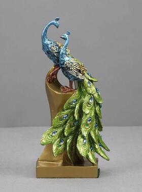 树脂孔雀花瓶假花花插实用新奇特工艺婚庆礼物家居摆饰