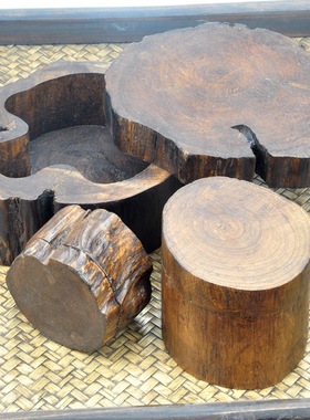 泰国柚木旋盖收纳盒东南亚复古手工艺家居用品摆件光面首饰