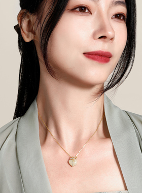 梦金园潮饰品牌FA+925银心形项链