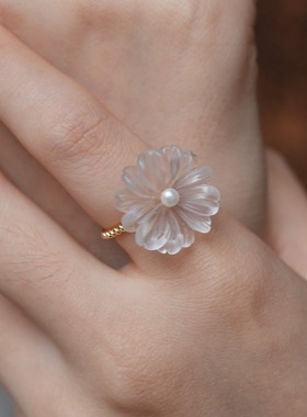 三宝饰物所【小雏菊】【净化/防护】戒指女生饰品轻奢高级感J041