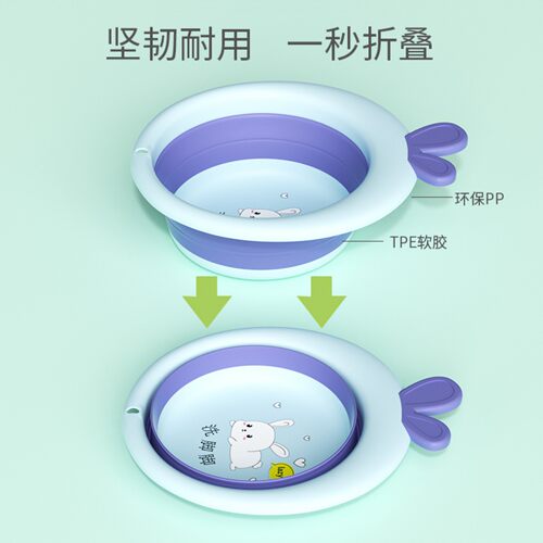 3个装婴儿折叠脸盆新生宝宝用品洗脸盆三件套屁屁小盆子儿童专用2 - 图3