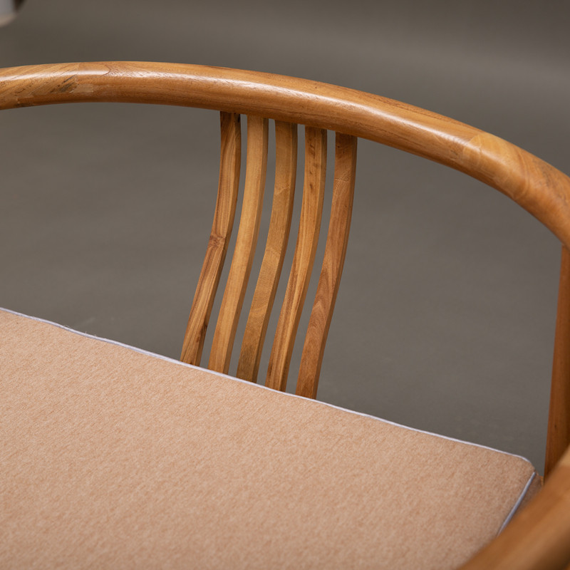 榻榻米圈椅新中式禅椅白胚实木椅子老榆木盘腿打坐椅主人椅矮圈椅