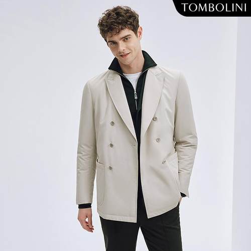 【西装式鹅绒服】TOMBOLINI/东博利尼冬新款男士双排扣羽绒服单西 - 图0
