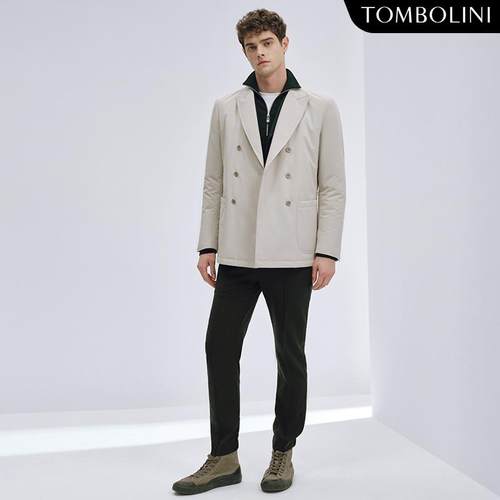 【西装式鹅绒服】TOMBOLINI/东博利尼冬新款男士双排扣羽绒服单西 - 图1
