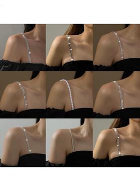 隐形内衣带肩带挂脖透明水钻文胸肩带女防滑婚纱礼服胸罩吊带子
