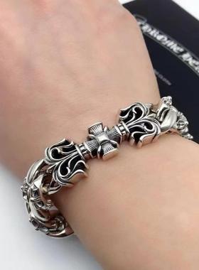 字架手链男潮欧美复古手链粗 霸气十字架手链男潮欧美复古手链粗