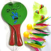 Board badminton board badminton for a drawing board badminton racket beach flapper with a three-wool-ball plume for delivering the ball poplar