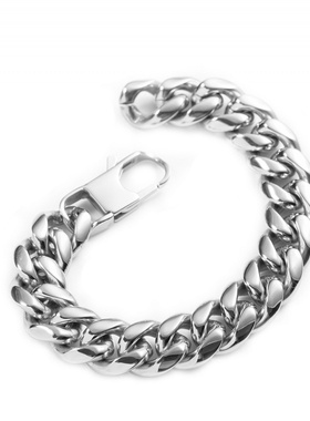 嘻哈钛钢圆磨手链男士复古风